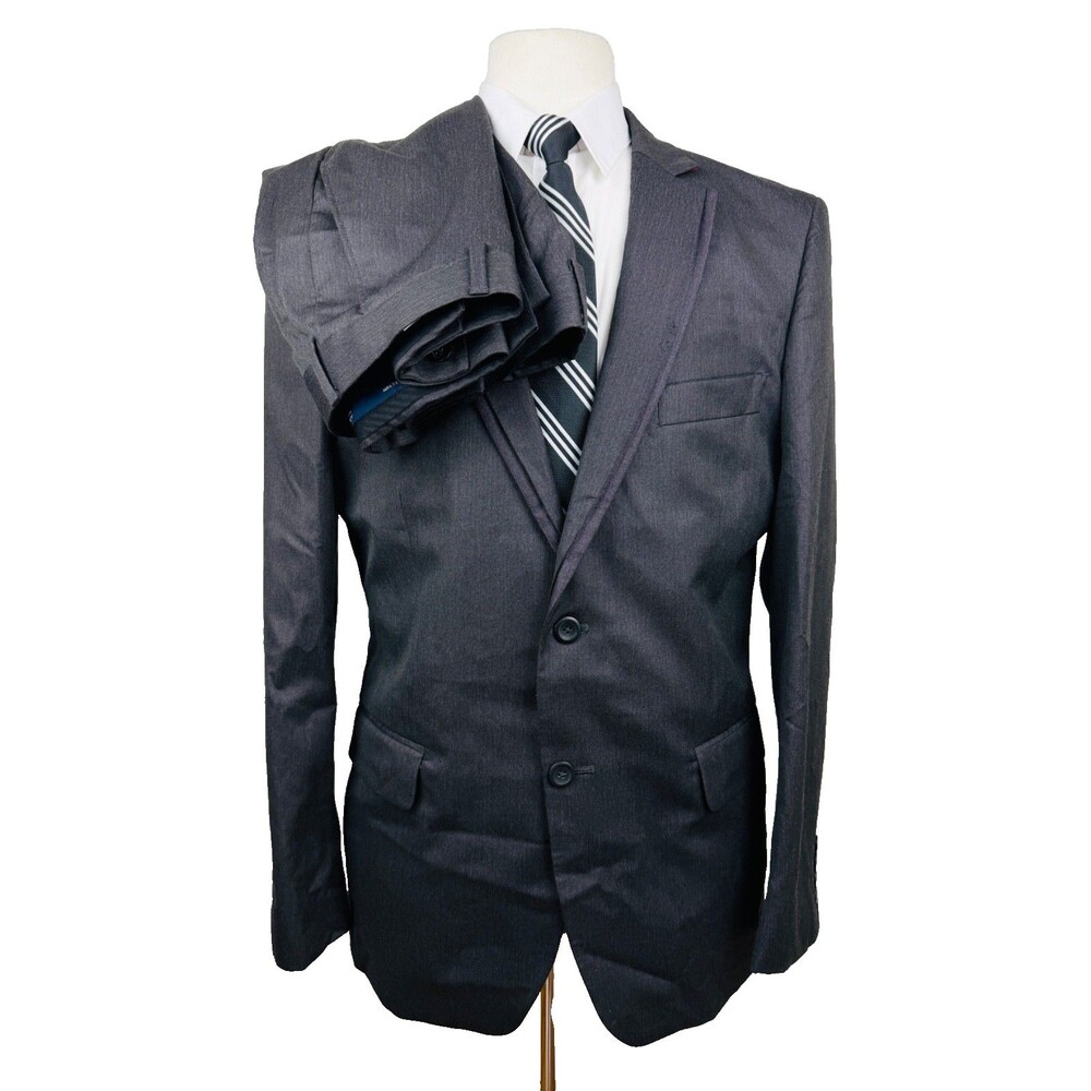 ARROW Mens 42L Gray Soft 2 Piece Suit With Dress Pants 38x34